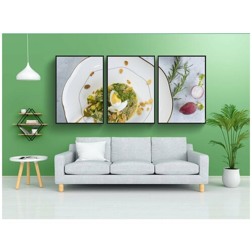 фото Набор модулных постеров для интерьера "еда, яйца, ингредиенты" 60x90 см. в тубусе, без рамки lotsprints