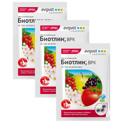 Avgust Препарат от тли на овощных и ягодных культурах биотлин, 8 шт. х 3 мл, 3уп.