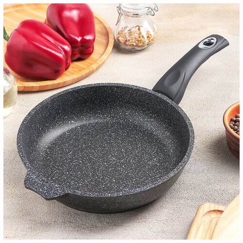 Сковорода Гранит Star d 20 см пластиковая ручка антипригарное покрытие цвет чёрный 2671₽