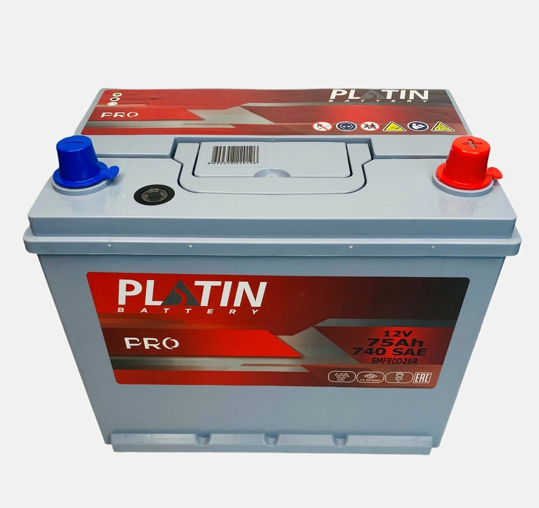 Аккумулятор автомобильный Platin Pro Asia 75 700 A о. п. SMF 80D26L 260х175х225
