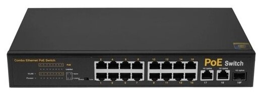 POE-коммутатор 16-канальный 2xRJ452xSFP UPLINK POE-A 200Вт ORIENT SWP-5516POE2PSFP PS 1GB