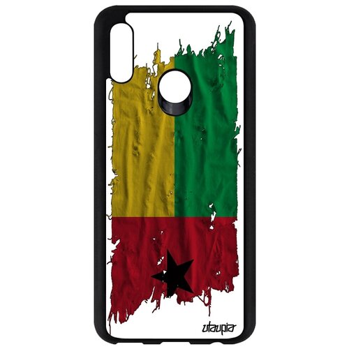 фото Противоударный чехол на мобильный // honor 10 lite // "флаг гвинеи бисау на ткани" стиль дизайн, utaupia, белый