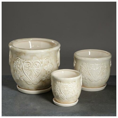 Набор горшков 3шт Сириус белый 85л 35л 16л 5389₽