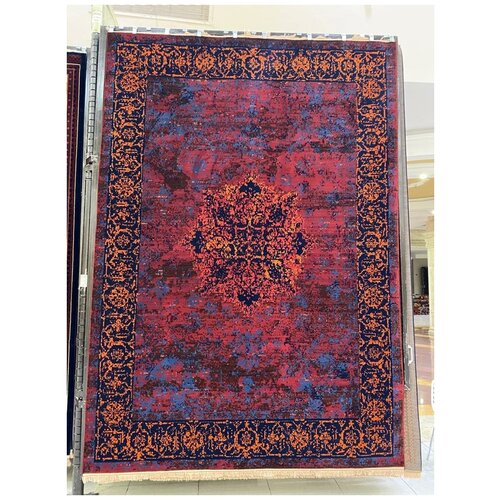 Ковер Mahakan MAH009, цвет красный темно-синий, размер 1х1.5м*м