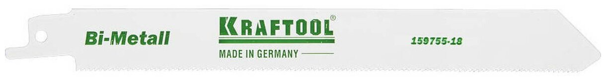 KRAFTOOL Полотно KRAFTOOL "INDUSTRIE QUALITAT", S1122EF, для эл/ножовки, Bi-Metall, по металлу, шаг 1,4мм, 180мм, ( 159755-18 )