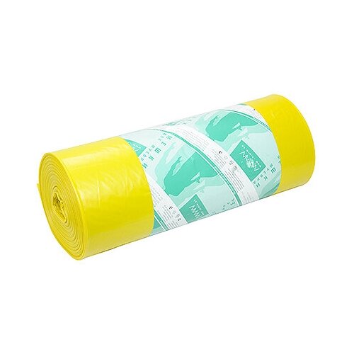 Мешки (пакеты) для мусора 120л 700х1100 мм 20 мкм 50 шт/рул ПНД желтый ALMIN 1 шт