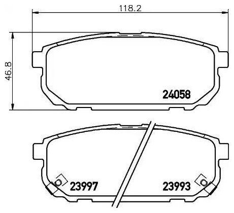 Дисковые тормозные колодки задние NISSHINBO NP6052 для Kia Sorento Hyundai Porter Hyundai Grace (1 шт.)