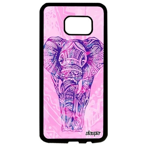 фото Модный чехол на смартфон // galaxy s7 edge // "слон" африканский древний, utaupia, розовый