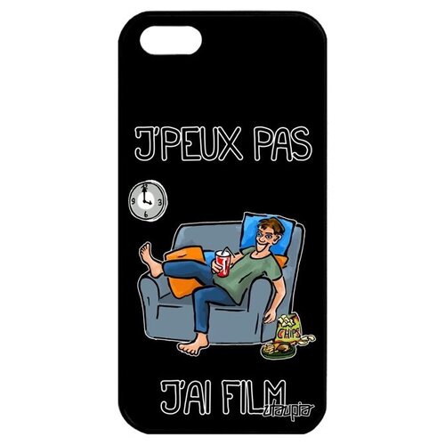 фото Дизайнерский чехол на телефон // apple iphone 5 5s se (2016) // "не могу - у меня фильм!" повод карикатура, utaupia, черный