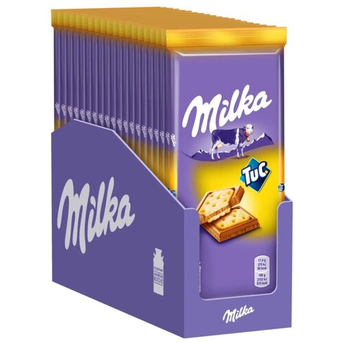 Milka молочный шоколад Милка с соленым крекером TUC, 18 шт по 87 г