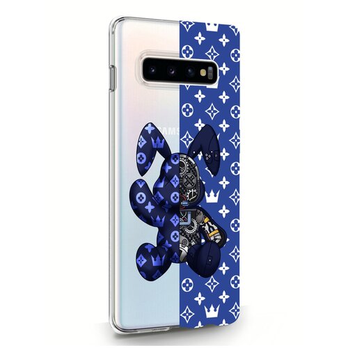 фото Прозрачный силиконовый чехол musthavecase для samsung galaxy s10 plus bunny синий для самсунг галакси с10 плюс противоударный