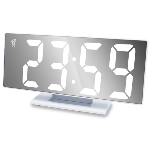 Часы-будильник с LED дисплеем с большими цифрами белого цвета светодиодный цифровой многофункциональный MyPads A156-938 c функцией повтора подсве...