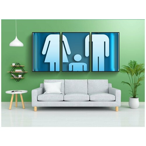 фото Набор модулных постеров для интерьера "значки, символы, facebook" 60x90 см. в тубусе, без рамки lotsprints