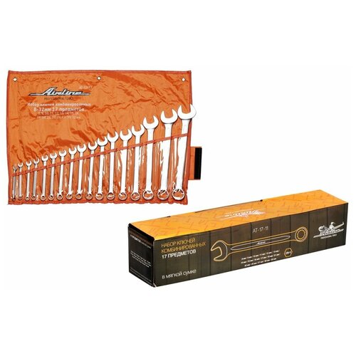 фото Набор ключей комбинированных 17 предметов (8,9,10,11,12,13,14,15,16,17,19,21,22,24,27,30,32мм) сумка airline