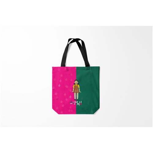 фото Сумка-шоппер / 40х40 см / сериалы / игра в кальмара кальмара. кукла. противостояние burnettie