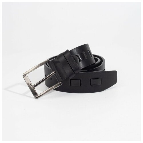 фото Ремень, ширина 4,5 см, винт, пряжка металл, цвет чёрный elstore