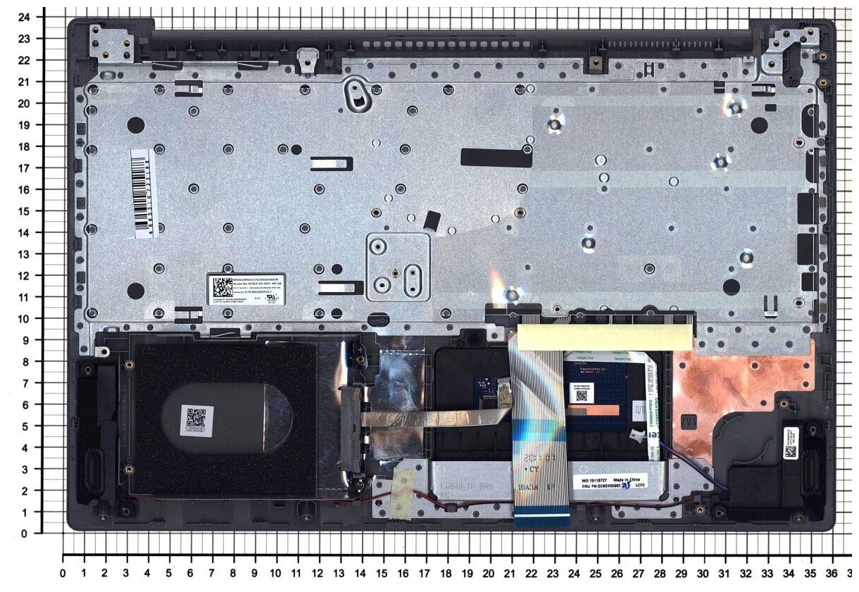 Клавиатура для ноутбука Lenovo 5CB0X55982 черная с серым топкейсом