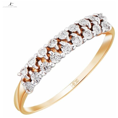 кольцо золотое с бриллиантами арт 3212728 9 Кольцо Ювелир Карат, красное золото, 585 проба, бриллиант, размер 17.5, золотой