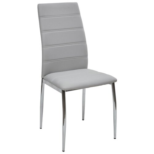 фото Кухонный-обеденный стул desert 603 светло-серый #613, экокожа / каркас металический ножки хромированные m-sity (м-сити) m city