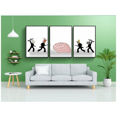 фото Набор модулных постеров для интерьера "война, сми, армия" 60x90 см. в тубусе, без рамки lotsprints