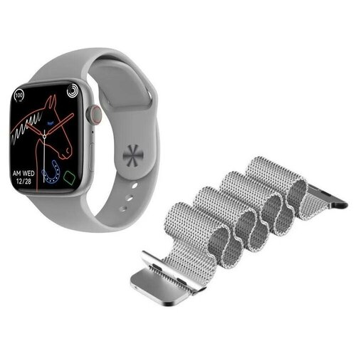 Умные часы Series 8 Полный экран без рамки 45mm Серебристые 400000₽