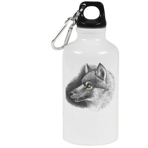 Бутылка с карабином CoolPodarok Волк рисунок простым карандашем бутылка с карабином coolpodarok волк рисунок акварель арт