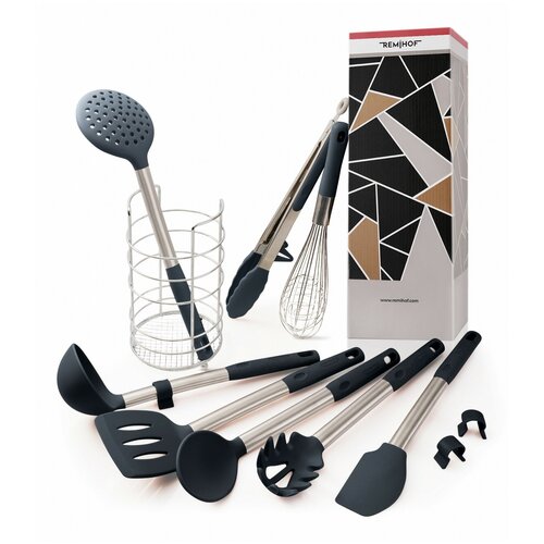 Набор кухонных принадлежностей REMIHOF Korn RmH-CORNY-9-DarkGrey, темно-серый, 10 предметов