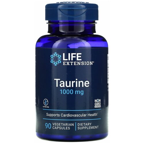 таурин now taurine 500 мг 100 капсул Life Extension Taurine (Таурин) 1000 мг 90 капсул