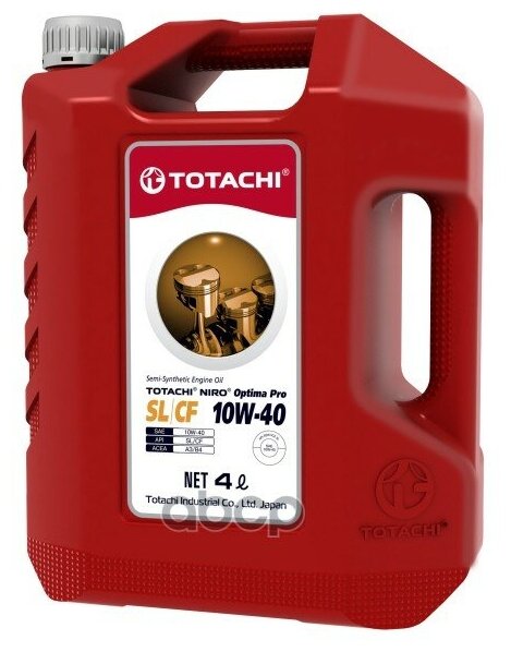 TOTACHI Масло Моторное Totachi Niro Optima Pro Semi-Synthetic Sl/Cf 10w-40 Полусинтетическое 4 Л 1c404