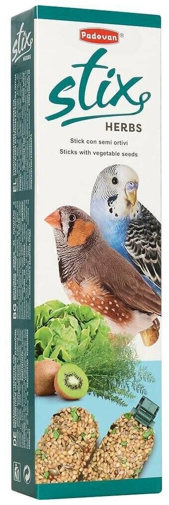 Padovan Stix Herbs палочки для попугаев и экзотовс витамином С 60 гр