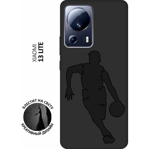 Матовый чехол Basketball для Xiaomi 13 Lite / Сяоми 13 Лайт с 3D эффектом черный матовый чехол bull and poo для xiaomi 13 lite сяоми 13 лайт с 3d эффектом черный