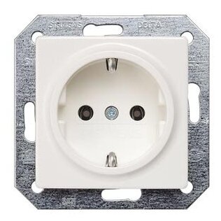 фото DELTA I-SYSTEM титаново-белый розетка SCHUKO 10A DC/16A AC 250В C защитным контактом С безрезьбовыми контактными зажимамиэл.-МЕХ. часть SIEMENS 5UB1511