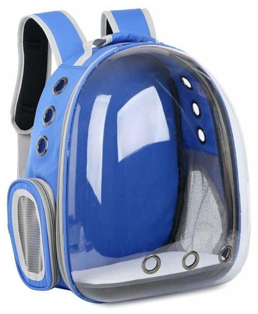 Рюкзак переноска для животных с окном для обзора 310*420*280 мм, синий - фотография № 5