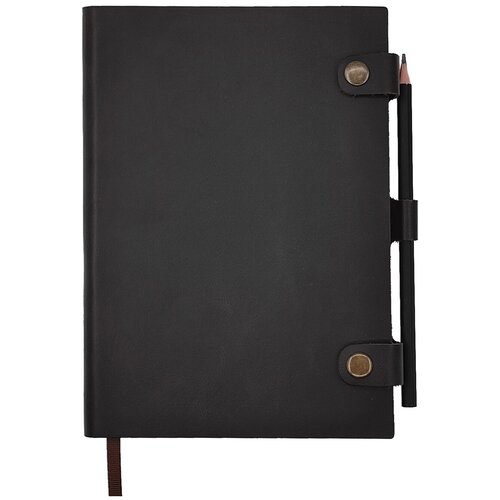 Коричневый кожаный ежедневник Shiva Leater с отделкой Pull-Up, с застежкой на две кнопки и хлястиком под ручку