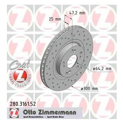 Диск Тормозной Спортивный Zimmermann арт. 280.3161.52