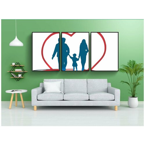 фото Набор модулных постеров для интерьера "семья, здоровье, сердце" 60x90 см. в тубусе, без рамки lotsprints