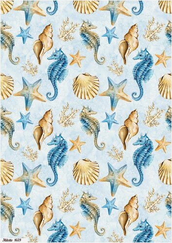 Изображение товара Декупажная карта А4 рисовая бумага тонкая морской фон