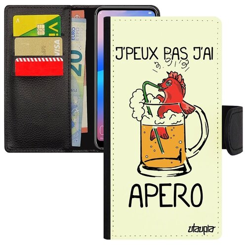 фото Защитный чехол книжка на телефон // galaxy s7 edge // "не могу - у меня аперитив!" крутой шутка, utaupia, белый