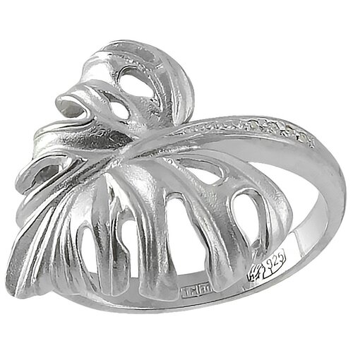 Перстень Альдзена Монстера К-15036, серебро, 925 проба, родирование, фианит, размер 18.5, серебряный