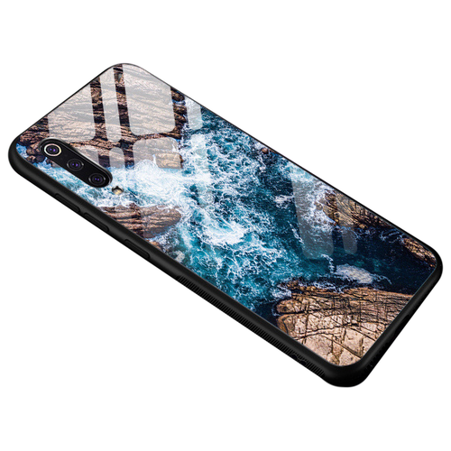 фото Чехол-бампер mypads для vivo u3 на силиконовой основе с закаленным стеклом на заднюю крышку телефона тематика скалы и море