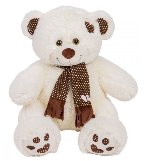 Мягкая игрушка BelaiToys медведь Тони с шарфом, 85 см, латте