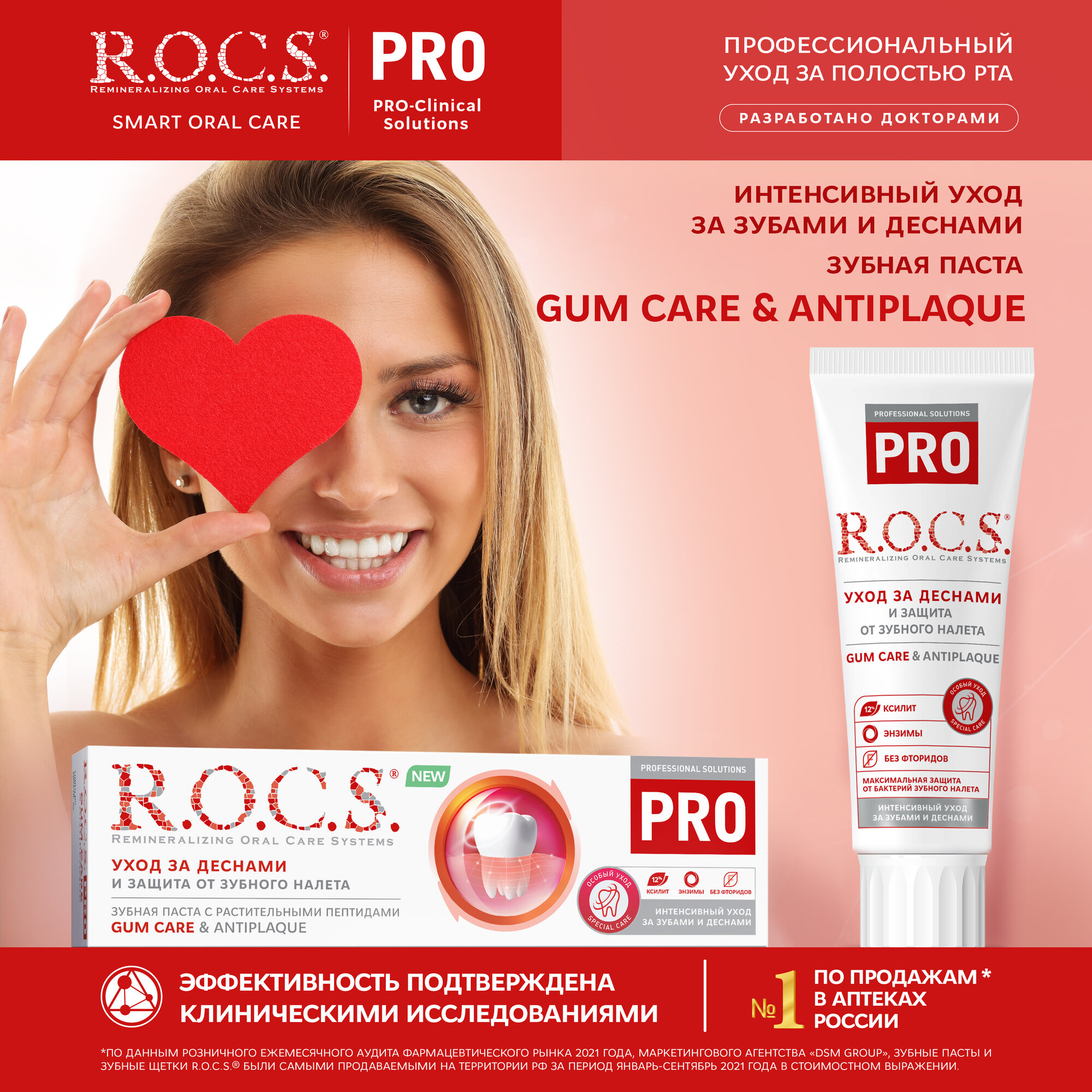 Зубная паста R.O.C.S. Pro Gum Care & Antiplaque 60 мл