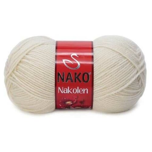 Пряжа Nako Nakolen | Пряжа Nako Nakolen - 6383 кремовый | 5шт упаковка | Акрил: 51%, Шерсть: 49%