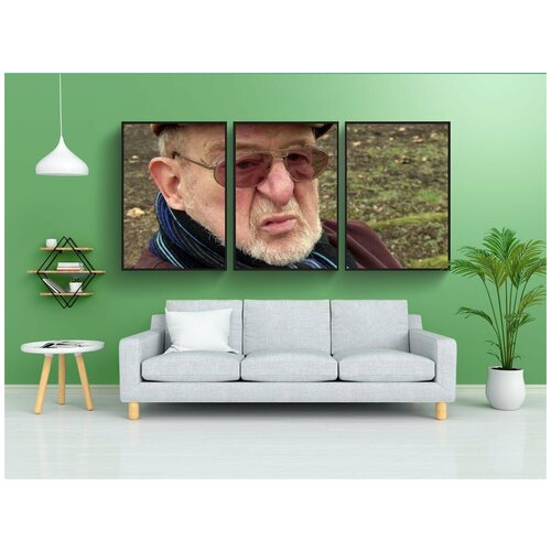 фото Набор модулных постеров для интерьера "старый человек, дедушка, уход на пенсию" 60x90 см. в тубусе, без рамки lotsprints