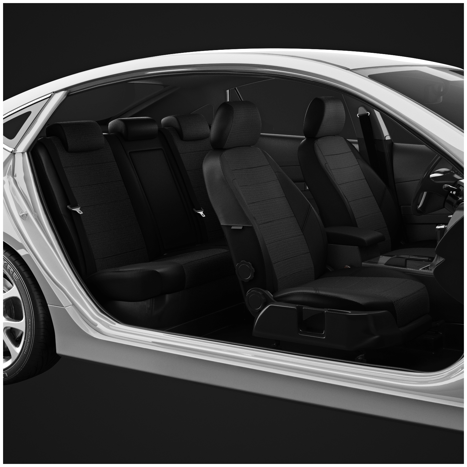 Чехлы на сиденья Suzuki Sx4 (Сузуки Сх4) SX4 NEW с 2014-н. в. хэтчбек 5 мест серый-чёрный - фотография № 3
