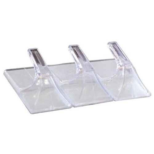 Крючки пластик на липкой ленте 5 см, прозрачные (3 шт, в уп,)