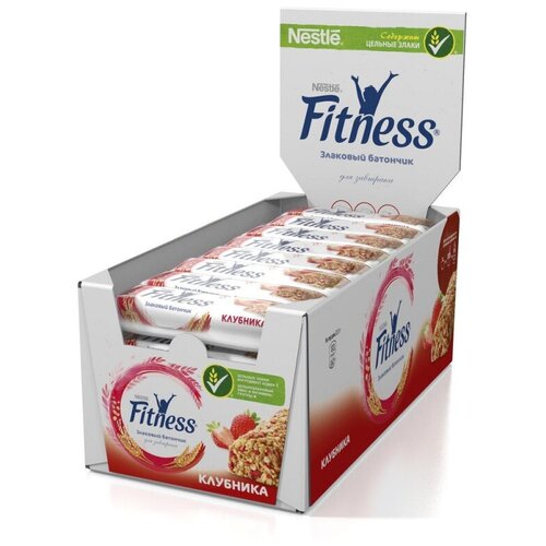 фото Батончик мюсли fitness злаковый,клубника,витамины,минерал., 16штx23.5г/уп nestle fitness