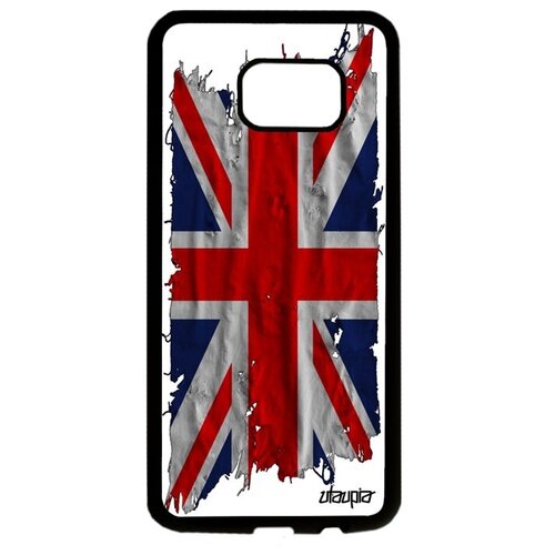 фото Противоударный чехол на мобильный // galaxy s7 edge // "флаг английский на ткани" государственный страна, utaupia, белый