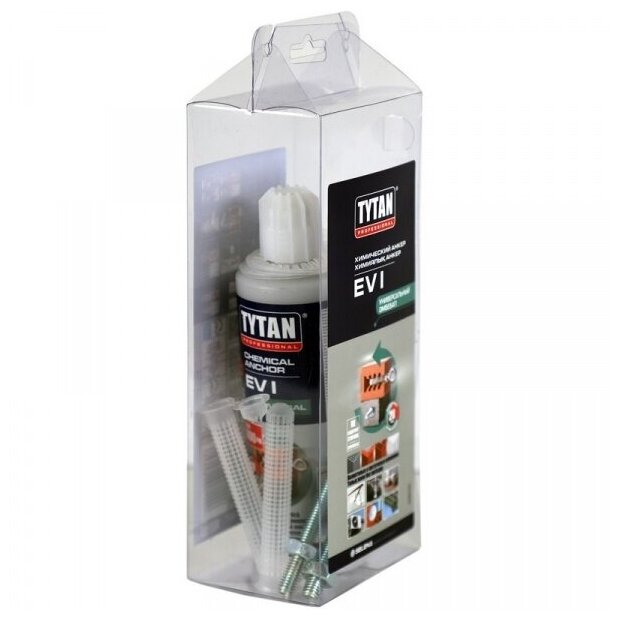 Tytan Professional Набор: Химический анкер на полиэстеровой основе 165 мл, 1 смеситель, 2 шпильки М8