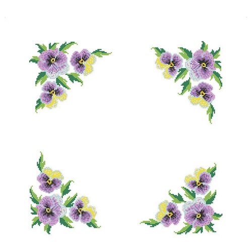 фото Набор для вышивки каролинка арт. кксн-005(бязь) анютины глазки 45х45 см